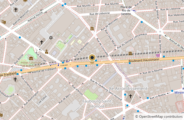Plan de localisation du bureau : 176 boulevard Haussmann, 75008 Paris